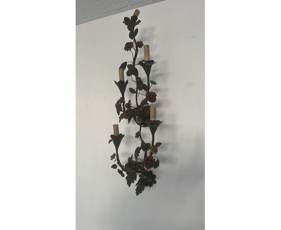 Applique Capodimonte cinque luci . Inizio XX secolo