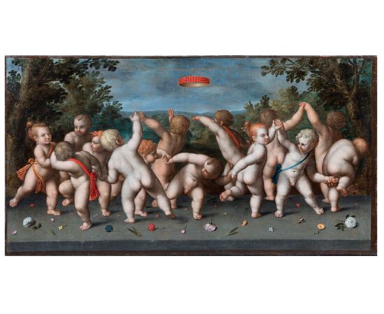 Anonimo emiliano del XVI secolo, a) Girotondo di fanciulli b) Danza di fanciulli sotto una corona