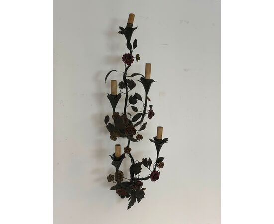 Applique Capodimonte cinque luci . Inizio XX secolo
