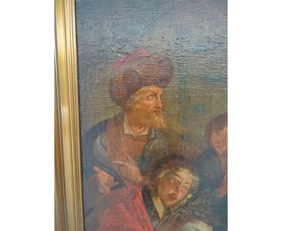Grande dipinto olio su tela scuola austriaca-tedesca del 1700 Lamento di Cristo