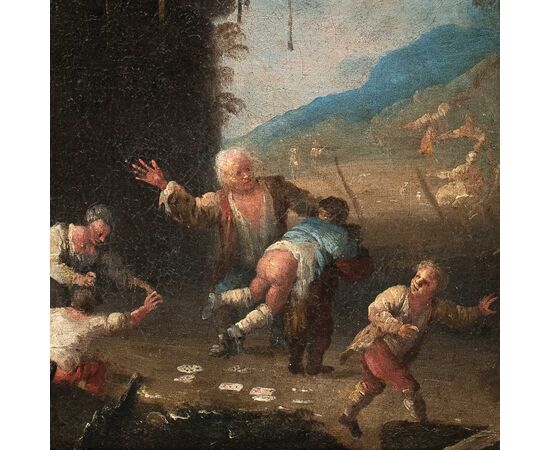 Matteo Ghidoni, known as Matteo dei Pitocchi (Florence 1626 - Padua 1700) - Genre scene with reprimanded child.