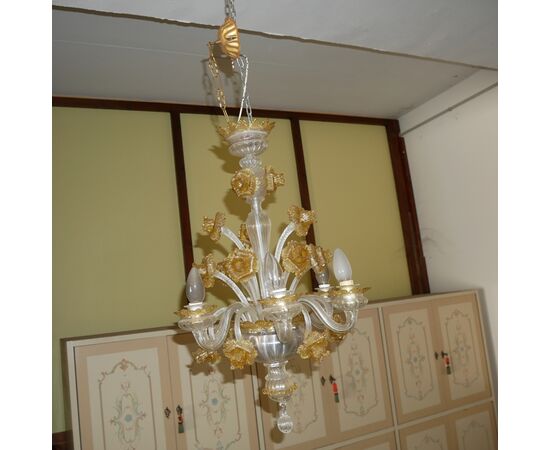 Lampadario in vetro di Murano Vintage
