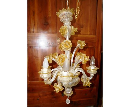 Lampadario in vetro di Murano Vintage