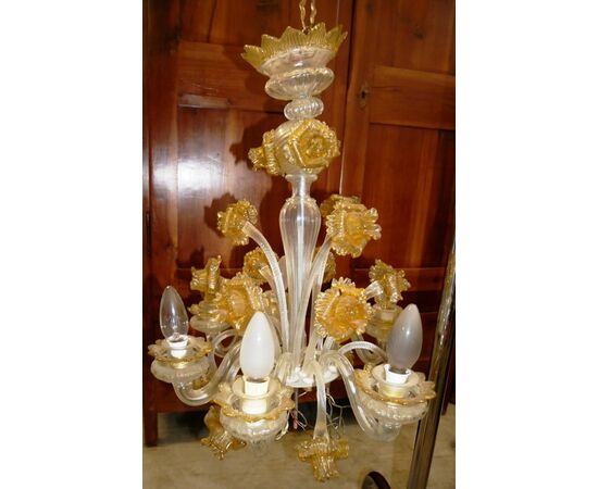 Lampadario in vetro di Murano Vintage