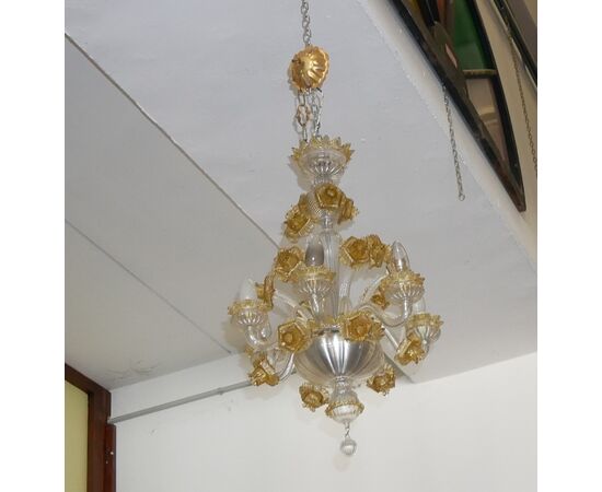 Lampadario in vetro di Murano Vintage