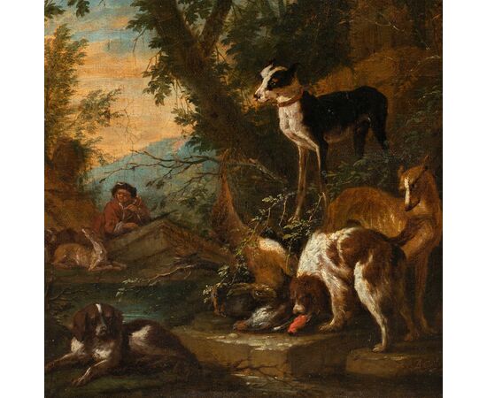Adriaen de Grijef (Leida 1657 - Bruxelles 1722) - Il ritorno dalla caccia.