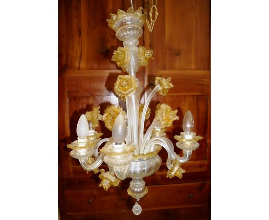 Lampadario in vetro di Murano Vintage
