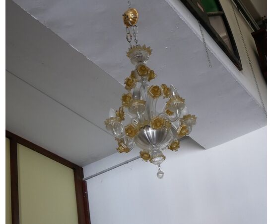 Lampadario in vetro di Murano Vintage