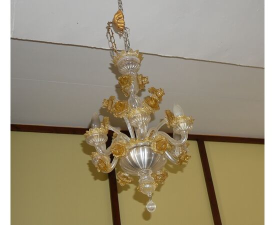 Lampadario in vetro di Murano Vintage