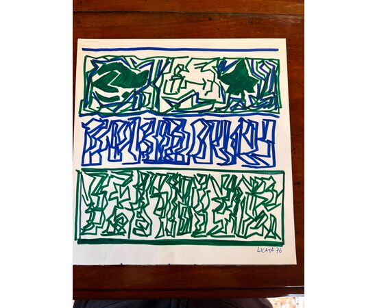 Cartellina contenente 17 disegni e acquarelli di Riccardo Licata , misure varie
