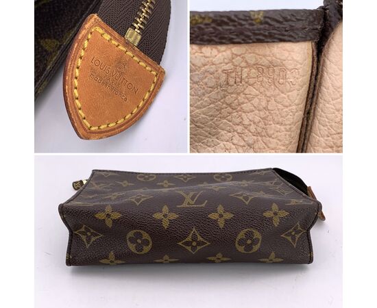 LOUIS VUITTON Pochette Vintage in Tela Col. Marrone Trousse de Toilette S