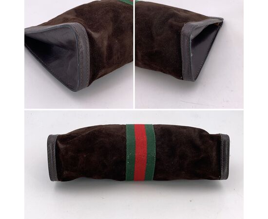 GUCCI Pochette Vintage in Camoscio Col. Marrone M