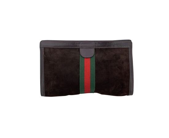 GUCCI Pochette Vintage in Camoscio Col. Marrone M