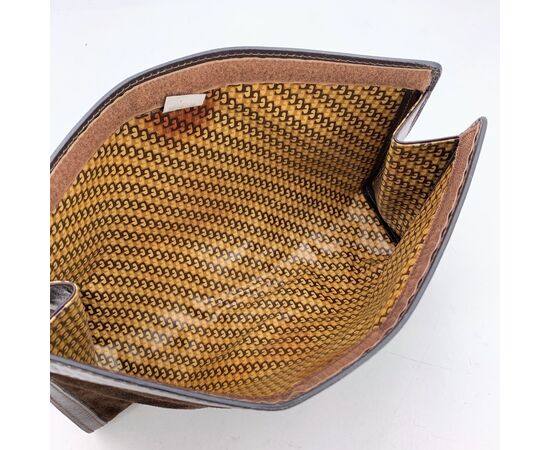 GUCCI Pochette Vintage in Camoscio Col. Marrone M
