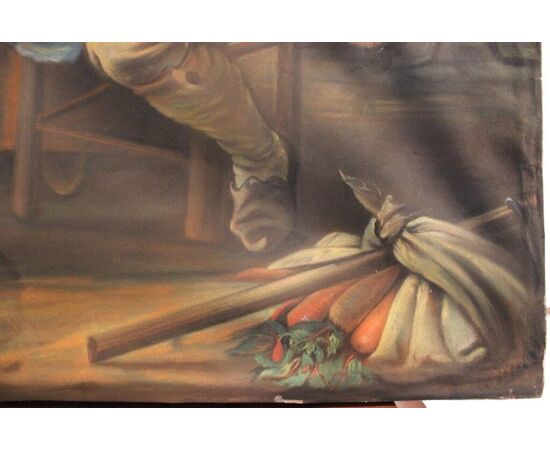 Pastel painting on paper, interior scene, France, 19th century