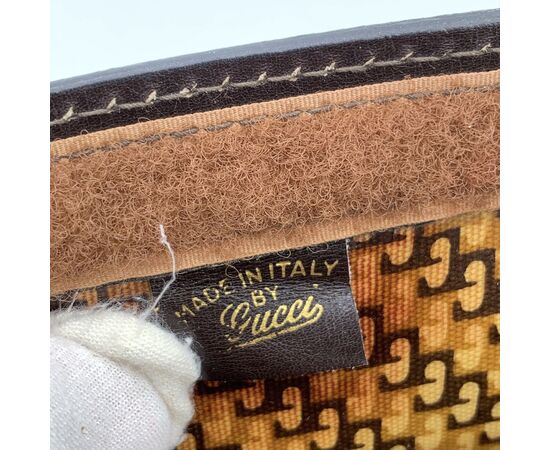 GUCCI Pochette Vintage in Camoscio Col. Marrone M