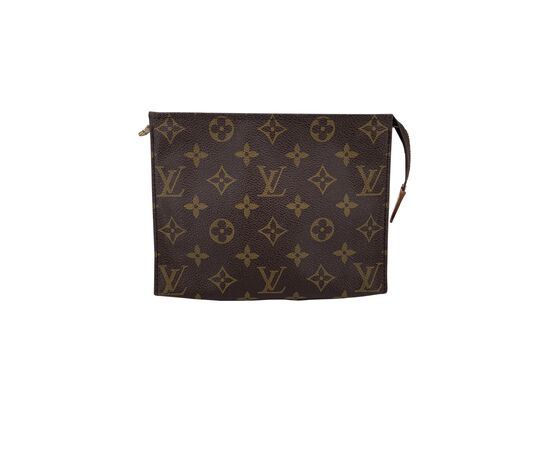 LOUIS VUITTON Pochette Vintage in Tela Col. Marrone Trousse de Toilette S