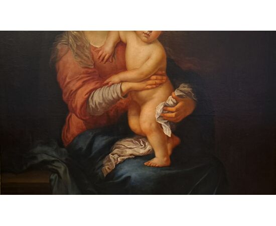 VERGINE CON BAMBINO - BARTOLOME' ESTEBAN MURILLO COPIA DA - XIX SEC.