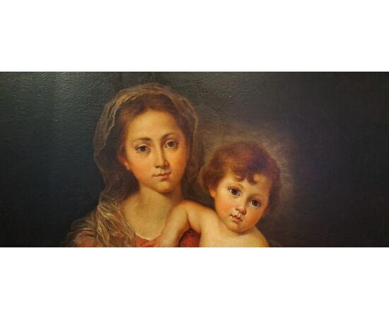 VERGINE CON BAMBINO - BARTOLOME' ESTEBAN MURILLO COPIA DA - XIX SEC.