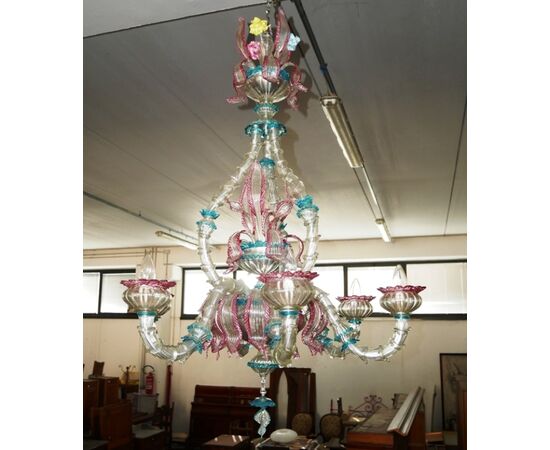 Lampadario di Murano Cà Rezzonico XX secolo