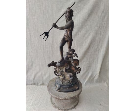 Scultura in Bronzo - Dio Nettuno - H 55 cm