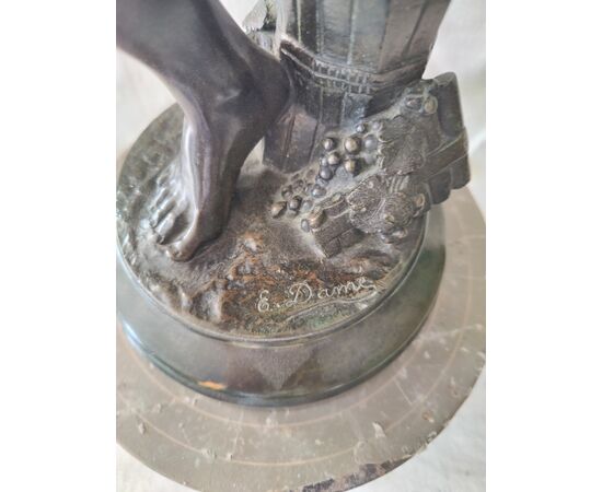 Scultura in bronzo firmata E. Damé - "Il dolore di Orfeo" - H 79 cm