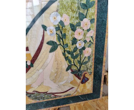 Raffinato pannello in marmi policromi - Art Nouveau - 179,5 x 80,5 cm