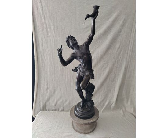 Scultura in bronzo firmata E. Damé - "Il dolore di Orfeo" - H 79 cm