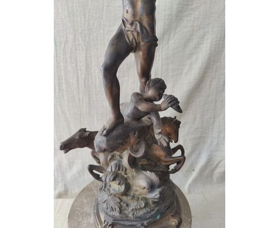 Scultura in Bronzo - Dio Nettuno - H 55 cm