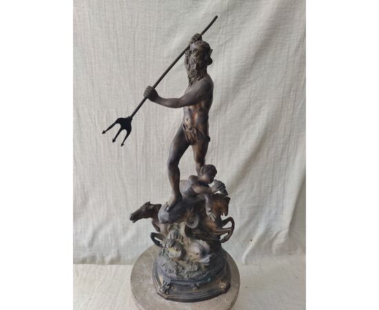 Scultura in Bronzo - Dio Nettuno - H 55 cm