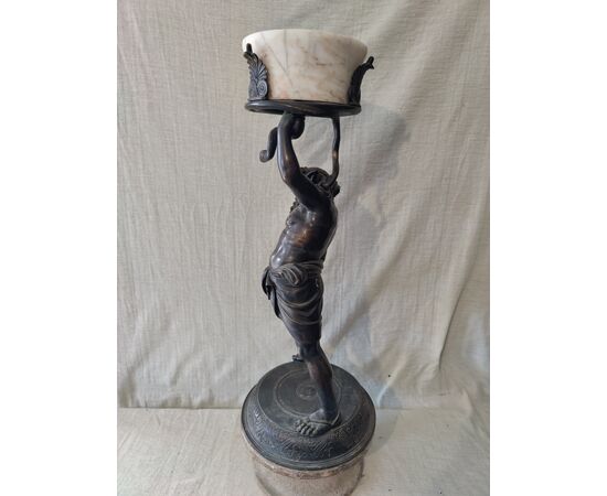 Strepitosa scultura in bronzo raffigurante Sileno - H 62 cm