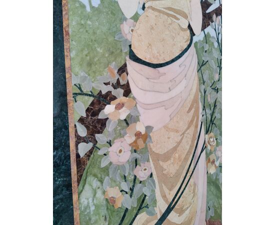 Bellissimo pannello Art Nouveau in marmi policromi - 179,5 x 80,5 cm