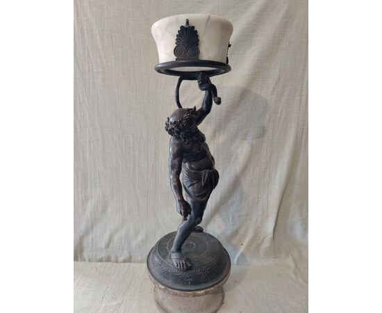 Strepitosa scultura in bronzo raffigurante Sileno - H 62 cm