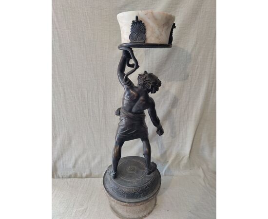 Strepitosa scultura in bronzo raffigurante Sileno - H 62 cm