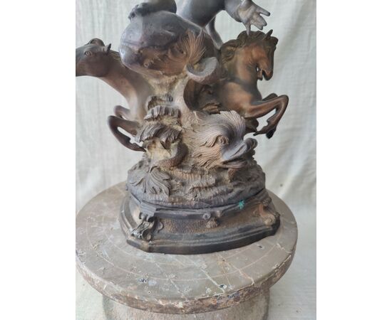 Scultura in Bronzo - Dio Nettuno - H 55 cm