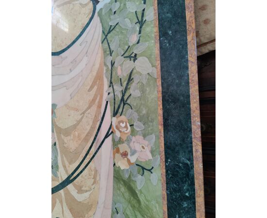 Bellissimo pannello Art Nouveau in marmi policromi - 179,5 x 80,5 cm