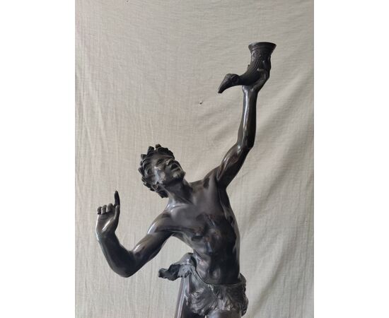 Scultura in bronzo firmata E. Damé - "Il dolore di Orfeo" - H 79 cm