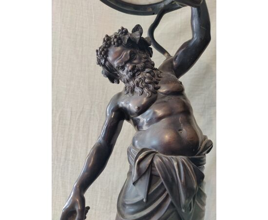 Strepitosa scultura in bronzo raffigurante Sileno - H 62 cm