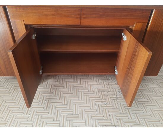 CREDENZA SIDEBOARD IN NOCE MODERN DESIGN ANNI '70 ORIGINALE