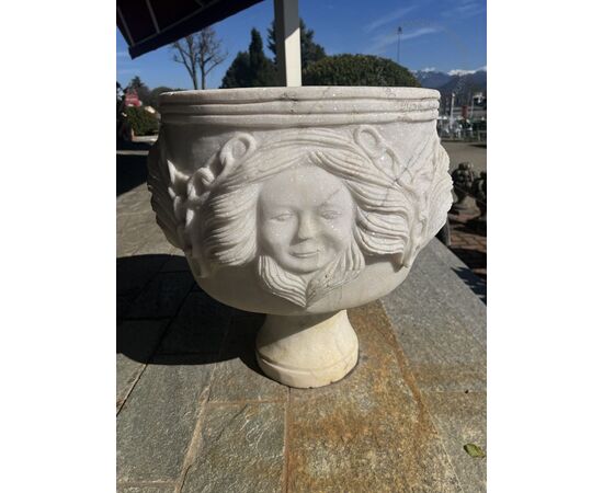 Sculpted marble vase