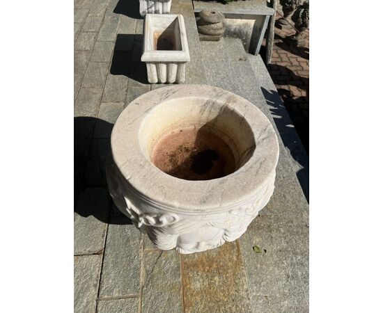 Sculpted marble vase
