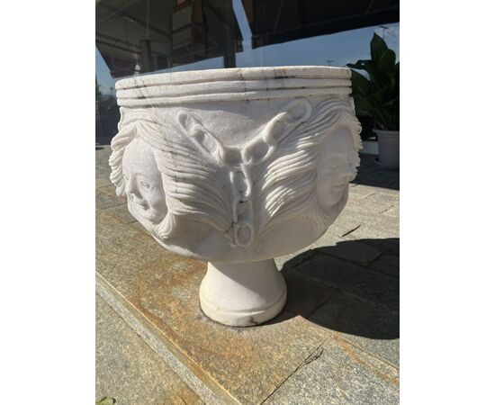 Sculpted marble vase