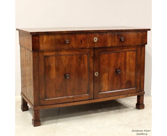 Antique Empire style walnut credenza - Italy, 19th century, Bologna