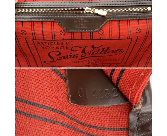 LOUIS VUITTON Borsa Shopper in Tela Col. Marrone Neverfull M