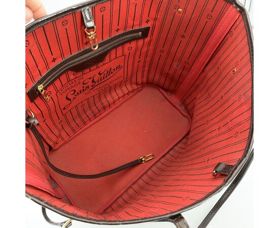 LOUIS VUITTON Borsa Shopper in Tela Col. Marrone Neverfull M
