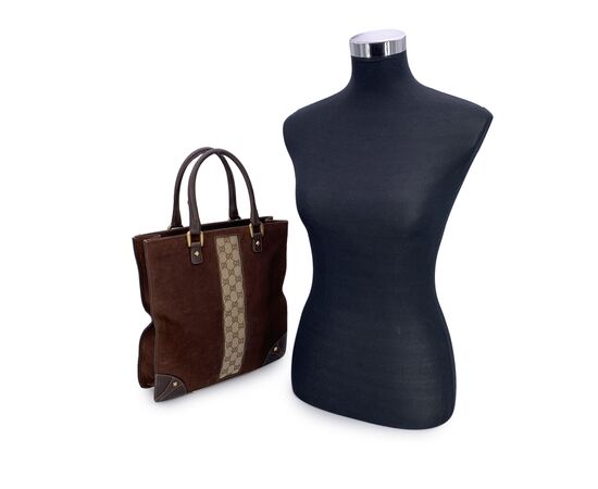 GUCCI Borsa Shopper in Camoscio Col. Marrone M