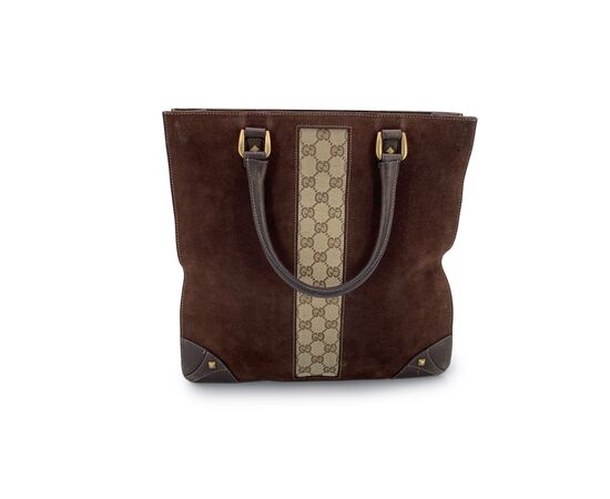GUCCI Borsa Shopper in Camoscio Col. Marrone M