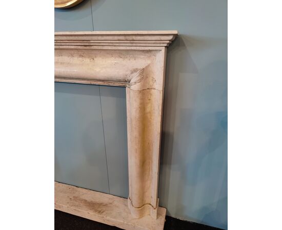 Elegante camino in marmo botticino - 139 x H 130 cm - Venezia