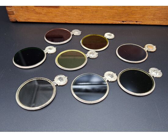 Antique optician's trial lens set, Emil Bush, circa 1900.
