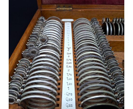 Antique optician's trial lens set, Emil Bush, circa 1900.
